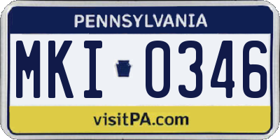 PA license plate MKI0346