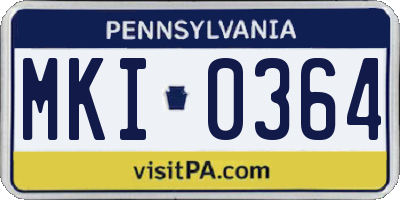 PA license plate MKI0364