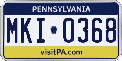 PA license plate MKI0368