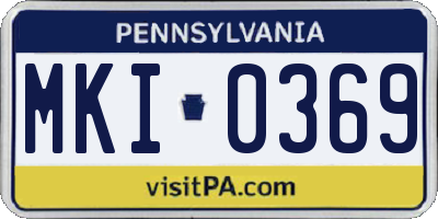 PA license plate MKI0369