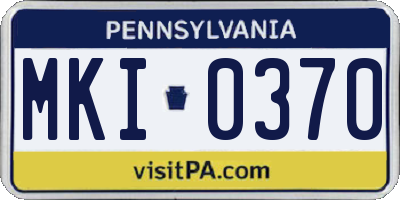 PA license plate MKI0370