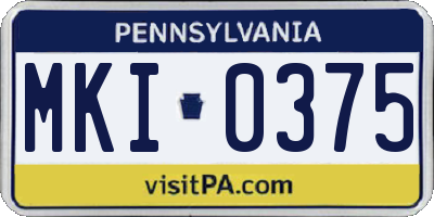 PA license plate MKI0375
