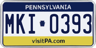 PA license plate MKI0393