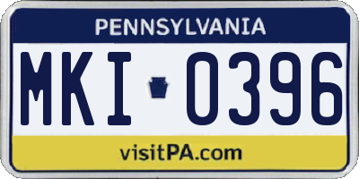 PA license plate MKI0396