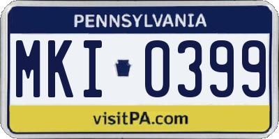 PA license plate MKI0399