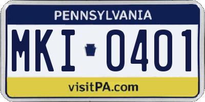 PA license plate MKI0401