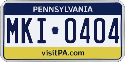 PA license plate MKI0404