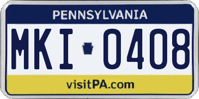 PA license plate MKI0408