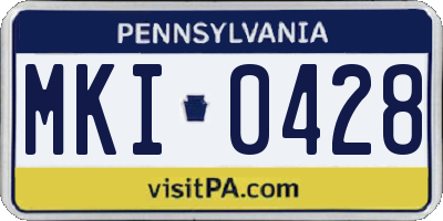 PA license plate MKI0428