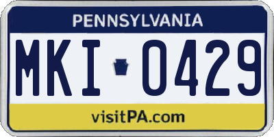 PA license plate MKI0429