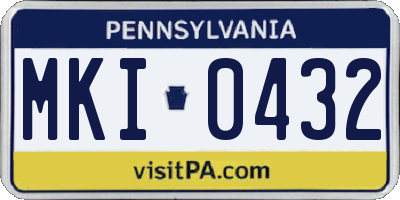 PA license plate MKI0432