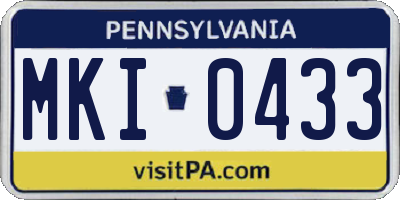 PA license plate MKI0433