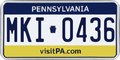 PA license plate MKI0436