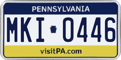PA license plate MKI0446