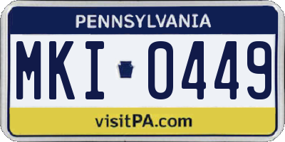 PA license plate MKI0449