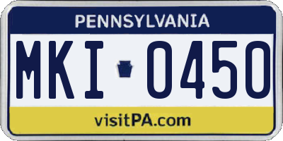 PA license plate MKI0450