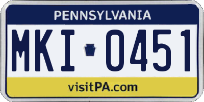 PA license plate MKI0451