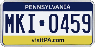 PA license plate MKI0459