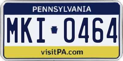 PA license plate MKI0464