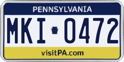 PA license plate MKI0472