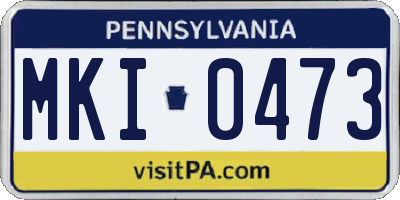 PA license plate MKI0473