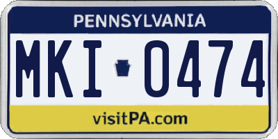 PA license plate MKI0474