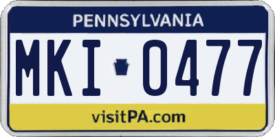 PA license plate MKI0477