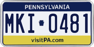 PA license plate MKI0481
