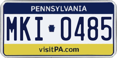 PA license plate MKI0485