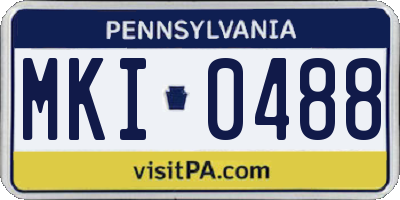 PA license plate MKI0488