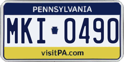 PA license plate MKI0490