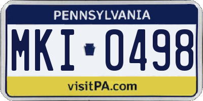 PA license plate MKI0498