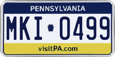 PA license plate MKI0499