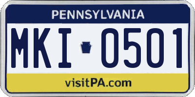 PA license plate MKI0501