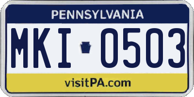 PA license plate MKI0503