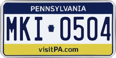PA license plate MKI0504