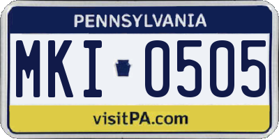 PA license plate MKI0505