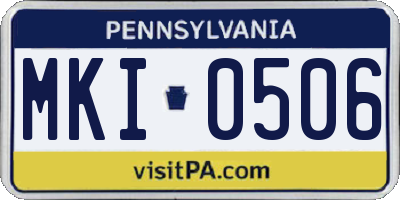 PA license plate MKI0506