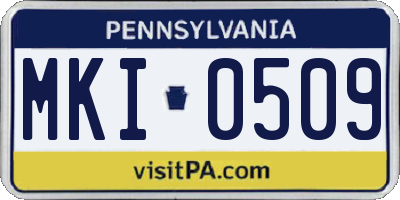 PA license plate MKI0509