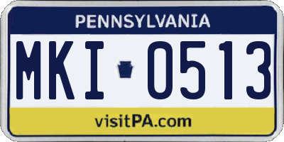 PA license plate MKI0513