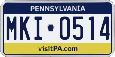 PA license plate MKI0514