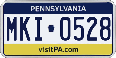 PA license plate MKI0528