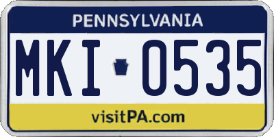 PA license plate MKI0535