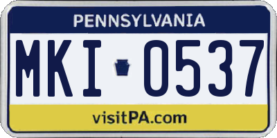 PA license plate MKI0537