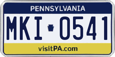 PA license plate MKI0541