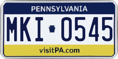 PA license plate MKI0545