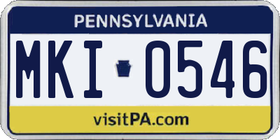 PA license plate MKI0546