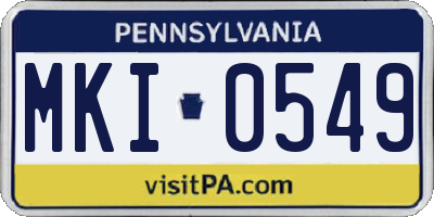 PA license plate MKI0549