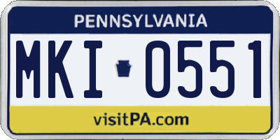 PA license plate MKI0551