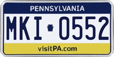 PA license plate MKI0552
